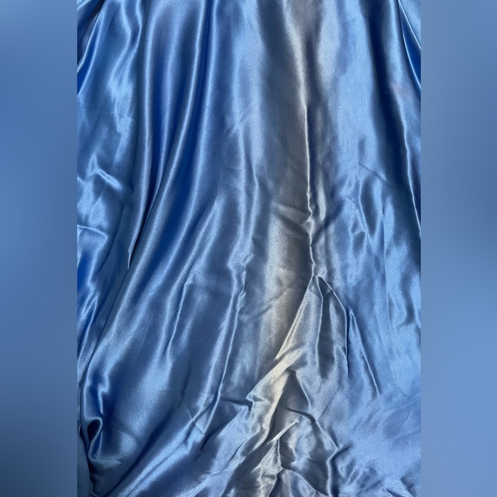 Cache Vintage Royal Blue V-Neck Silk Evening Floor Length Dress 4 Four Y2K - Picture 11 of 11